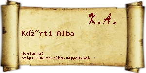 Kürti Alba névjegykártya